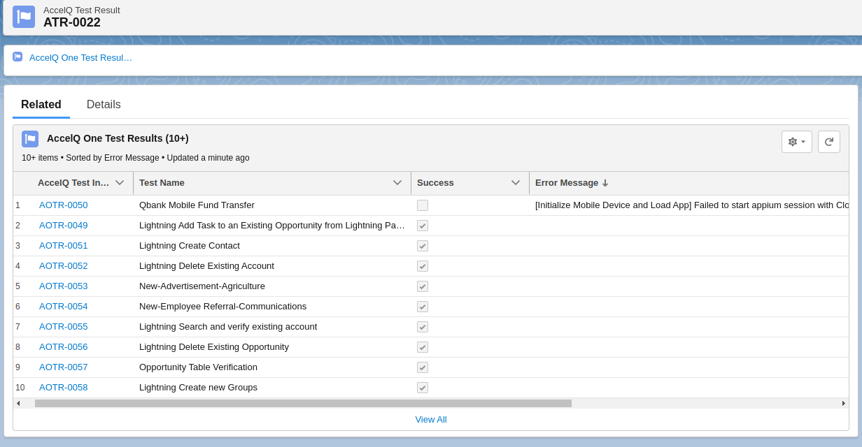 Support for AccelQ Regression Testing Tool