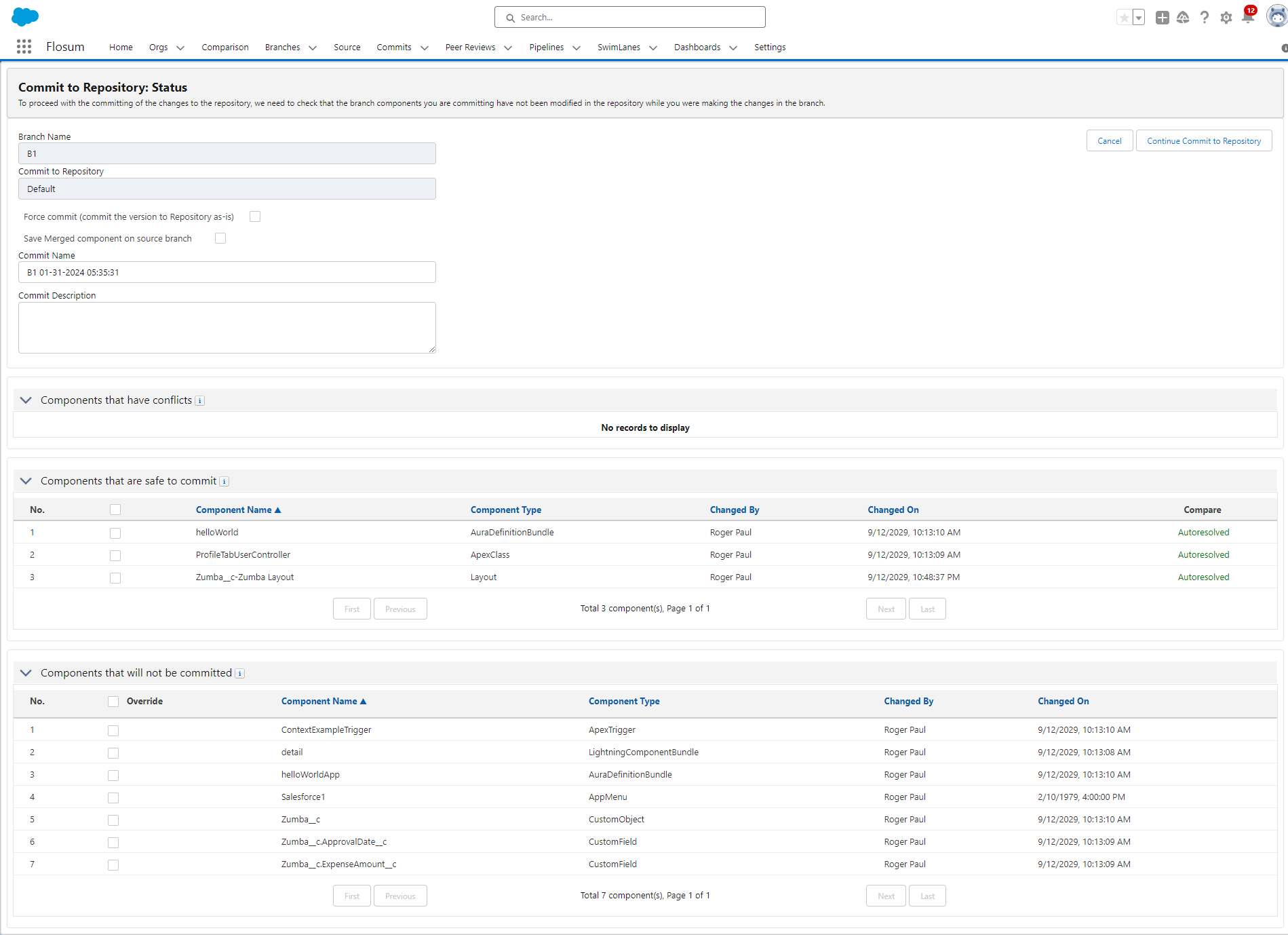 Committing Changes to the Repository