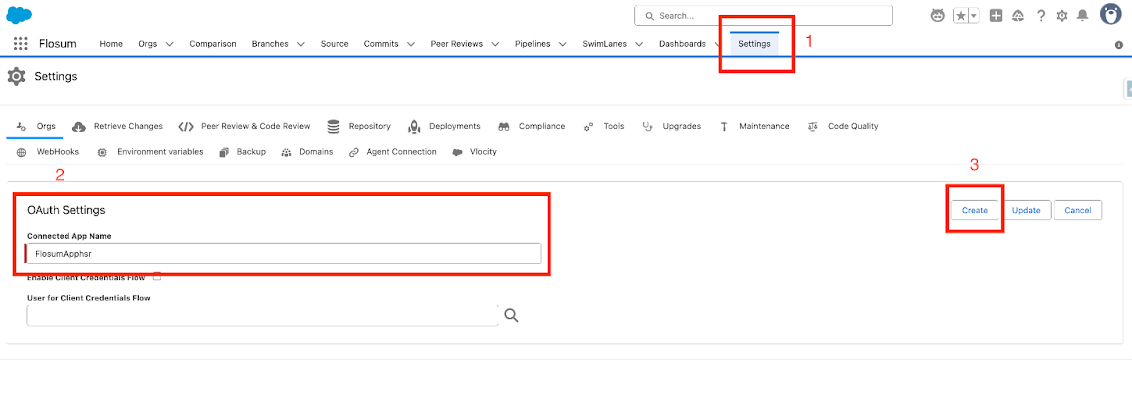 Connecting Orgs to a Flosum DevOps Sandbox
